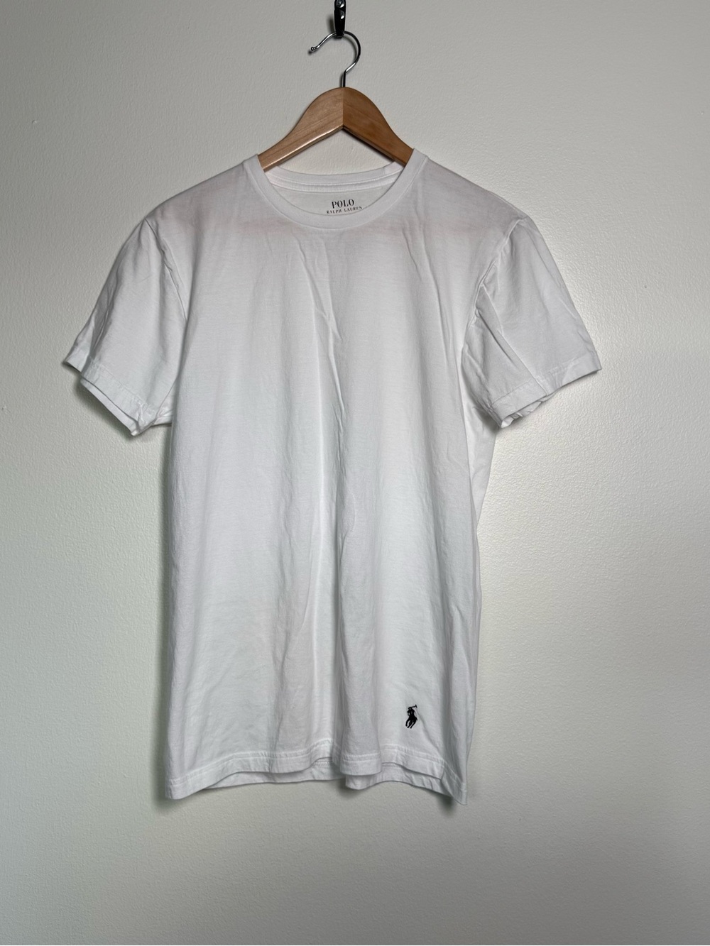Polo Ralph Lauren Tee T-Shirt Mens Sz M White Classic Fit Crew Neck Cotton Logo
